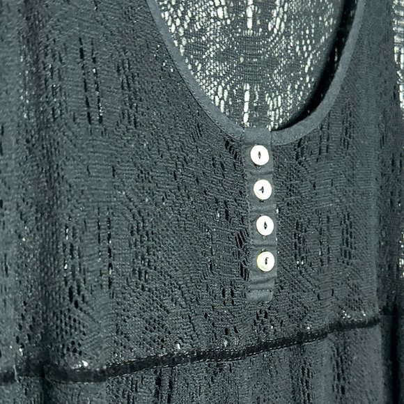 No Label-Sheer Crochet Black‎ Sleeveless Dress Size Medium - Picture 5 of 10